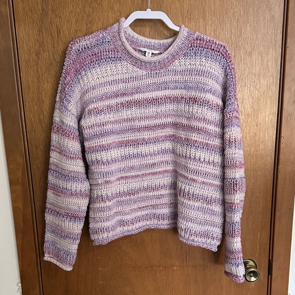 Cozy Striped Sweater in Purple and Pink